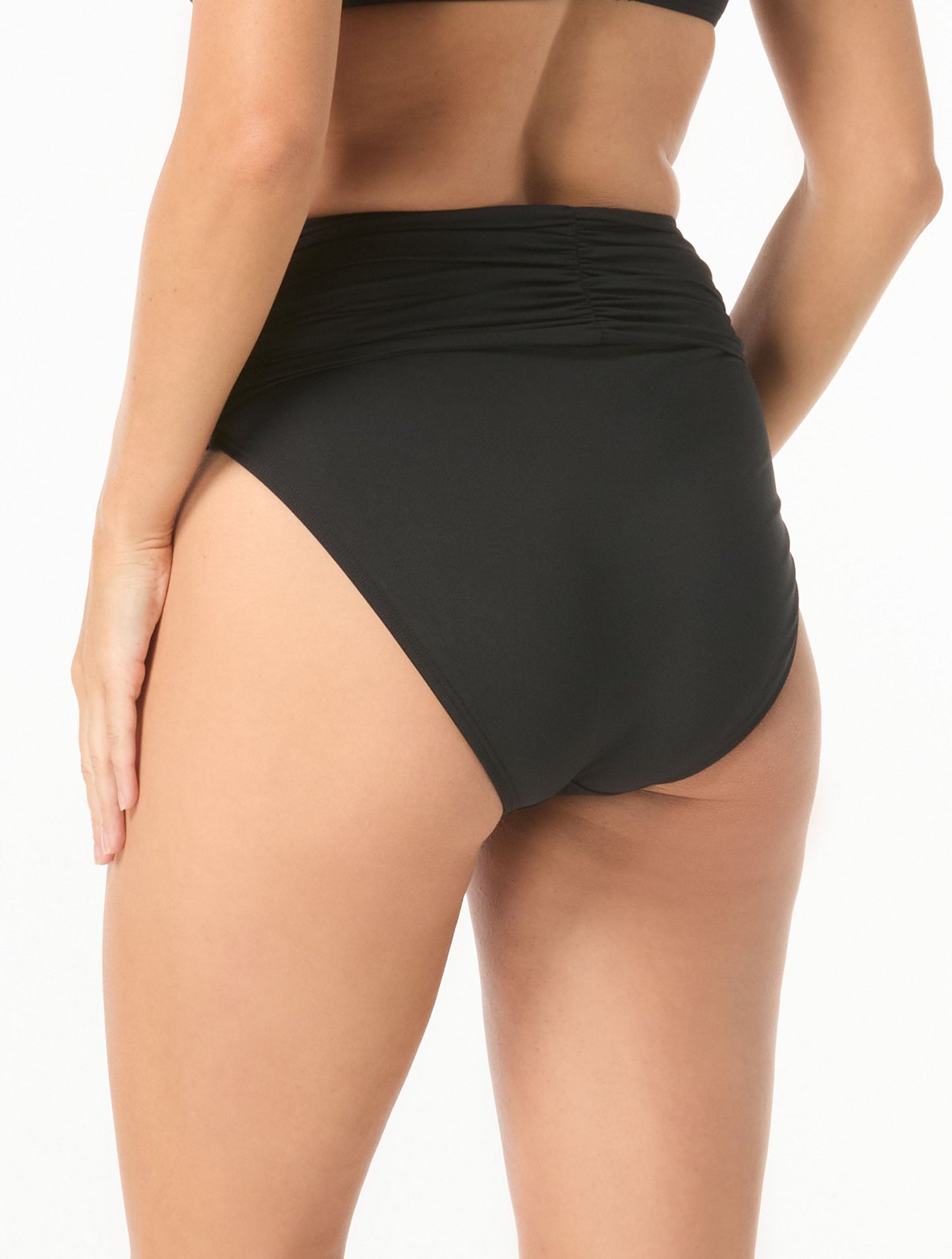 Carmen Marc Valvo Ultra High Leg Bikini Bottom - Bowline Soiree - 001 BLACK