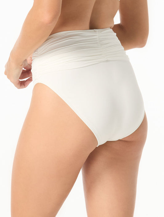 Carmen Marc Valvo Ultra High Leg Bikini Bottom - Bowline Soiree - 100 White