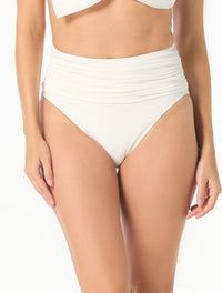 Carmen Marc Valvo Ultra High Leg Bikini Bottom - Bowline Soiree - 100 White