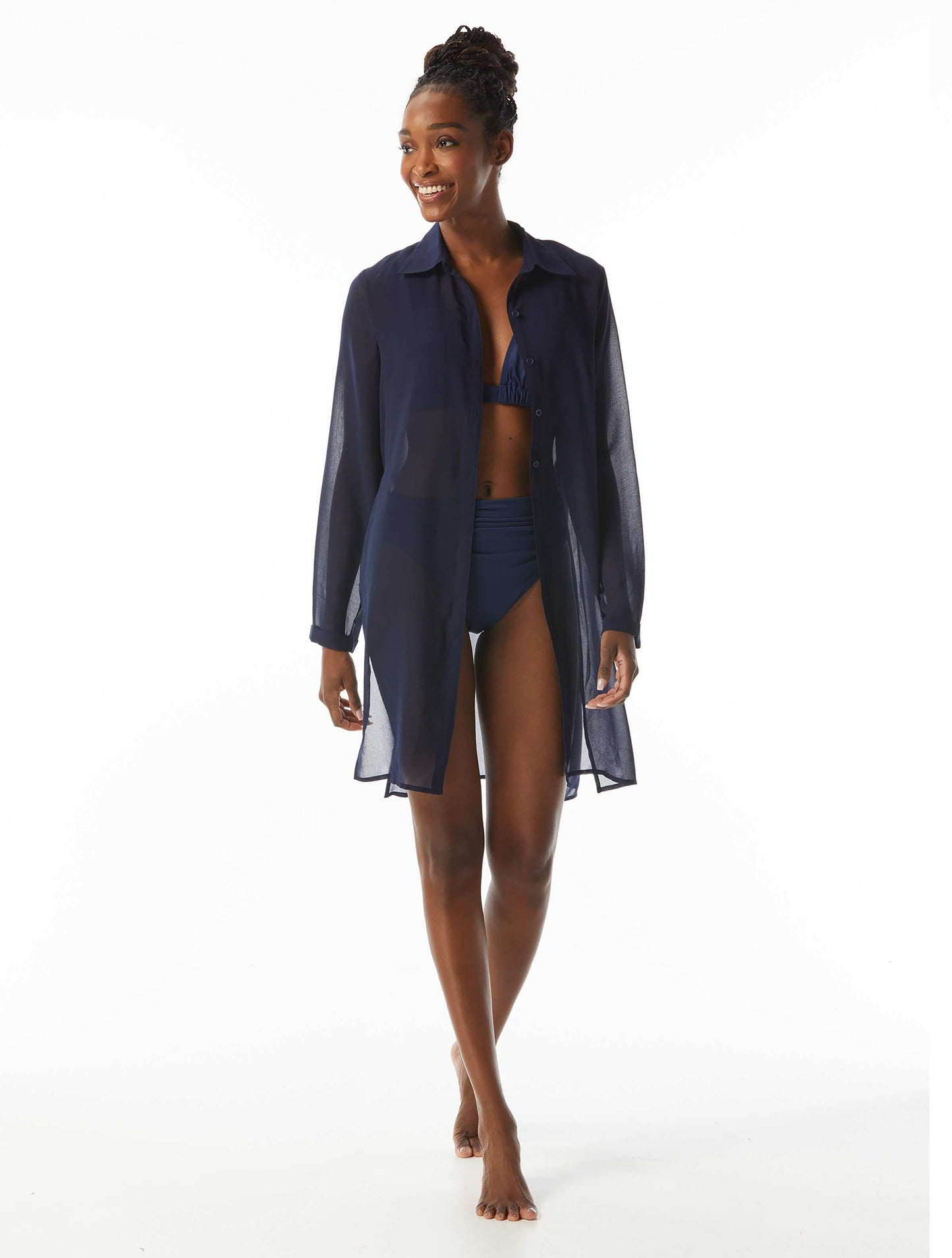 Carmen Marc Valvo Shirt Cover Up - Saint Tropez - 406 MARITIME