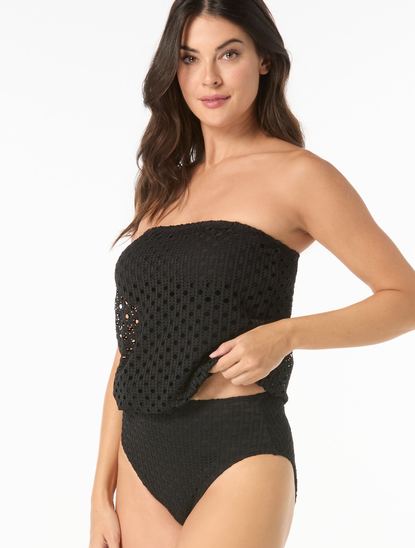 Carmen Marc Valvo Blouson Bandeau Tankini Top - Living Paradise