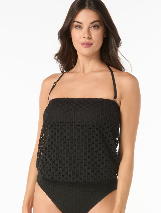 Carmen Marc Valvo Blouson Bandeau Tankini Top - Living Paradise