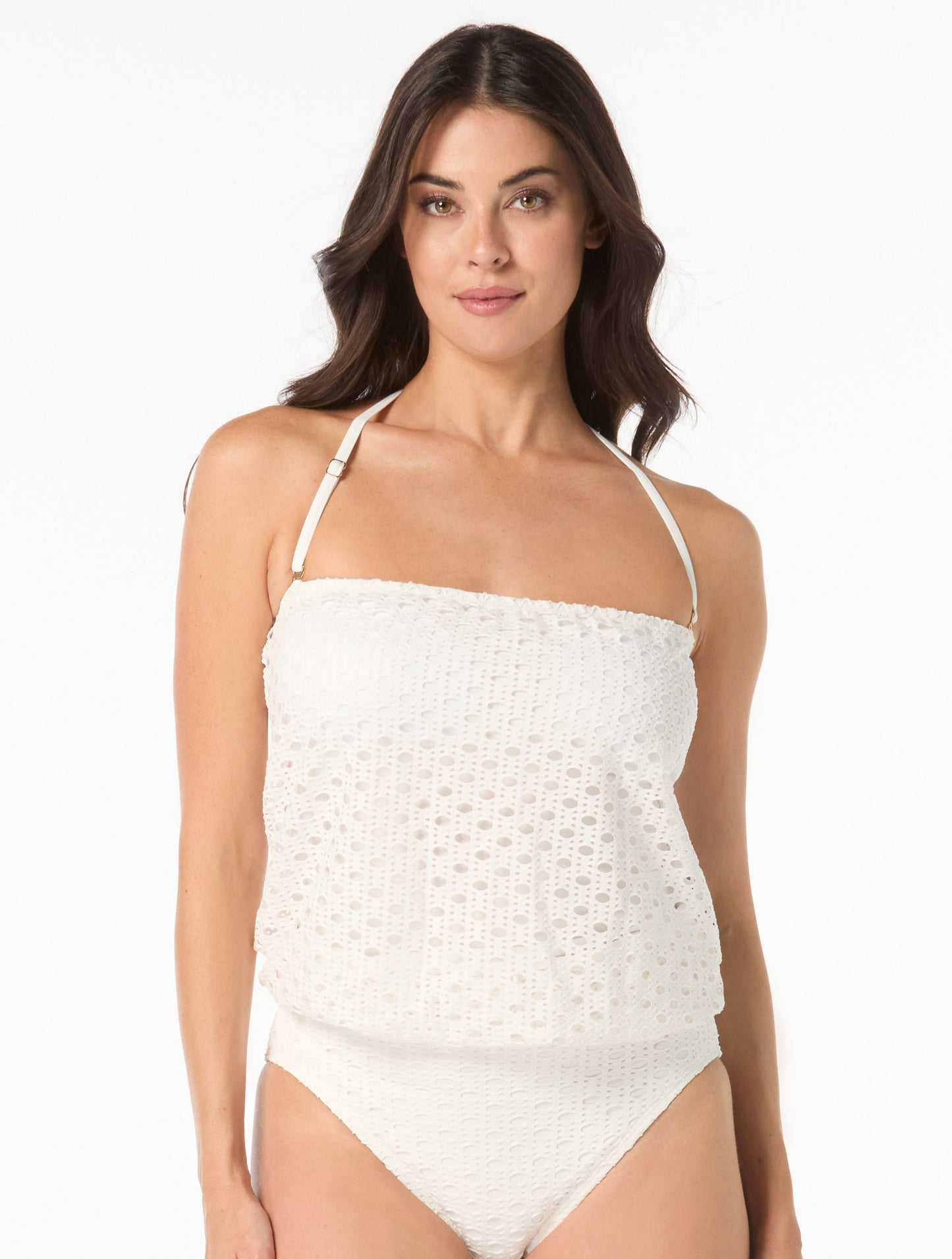 Carmen Marc Valvo Blouson Bandeau Tankini Top - Living Paradise