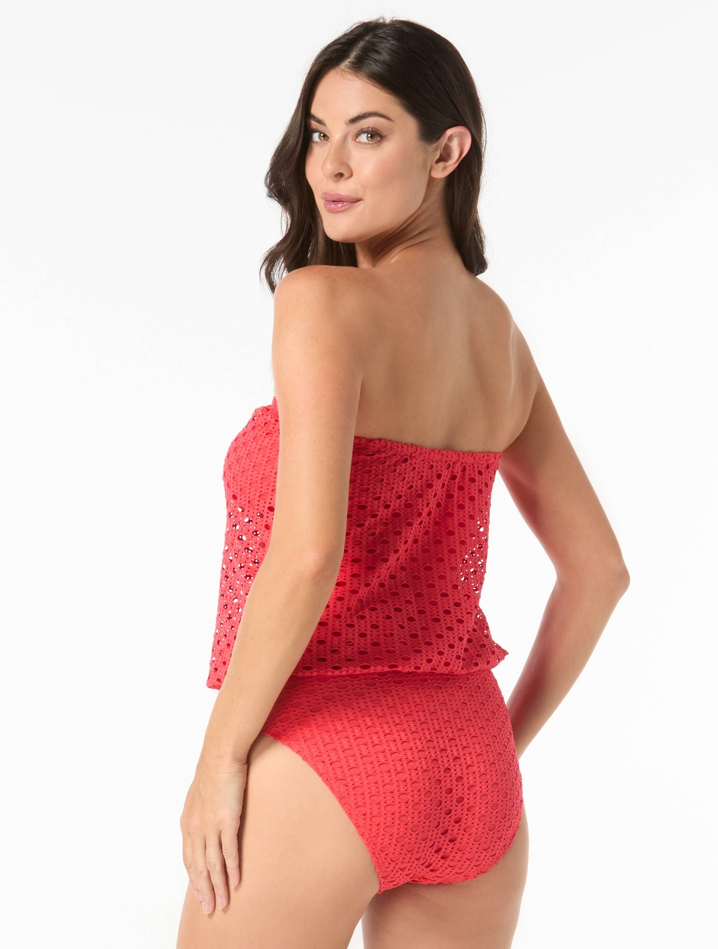 Carmen Marc Valvo Blouson Bandeau Tankini Top - Living Paradise