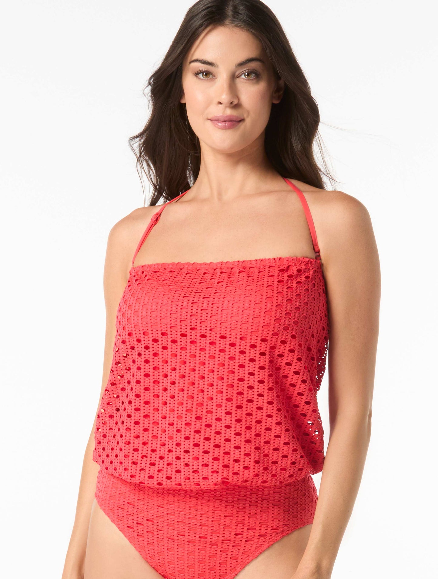 Carmen Marc Valvo Blouson Bandeau Tankini Top - Living Paradise