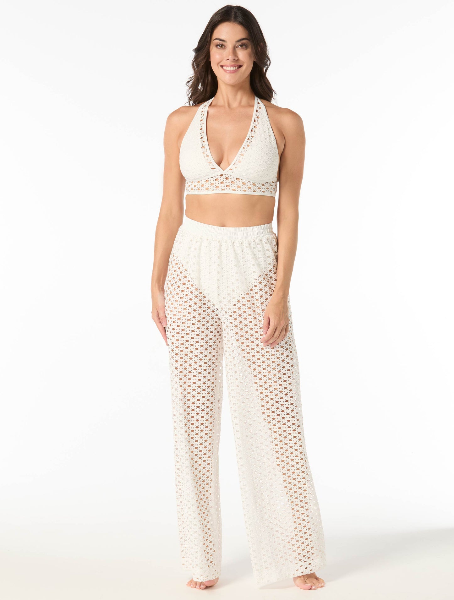Carmen Marc Valvo Crochet Cover Up Pant - Living Paradise