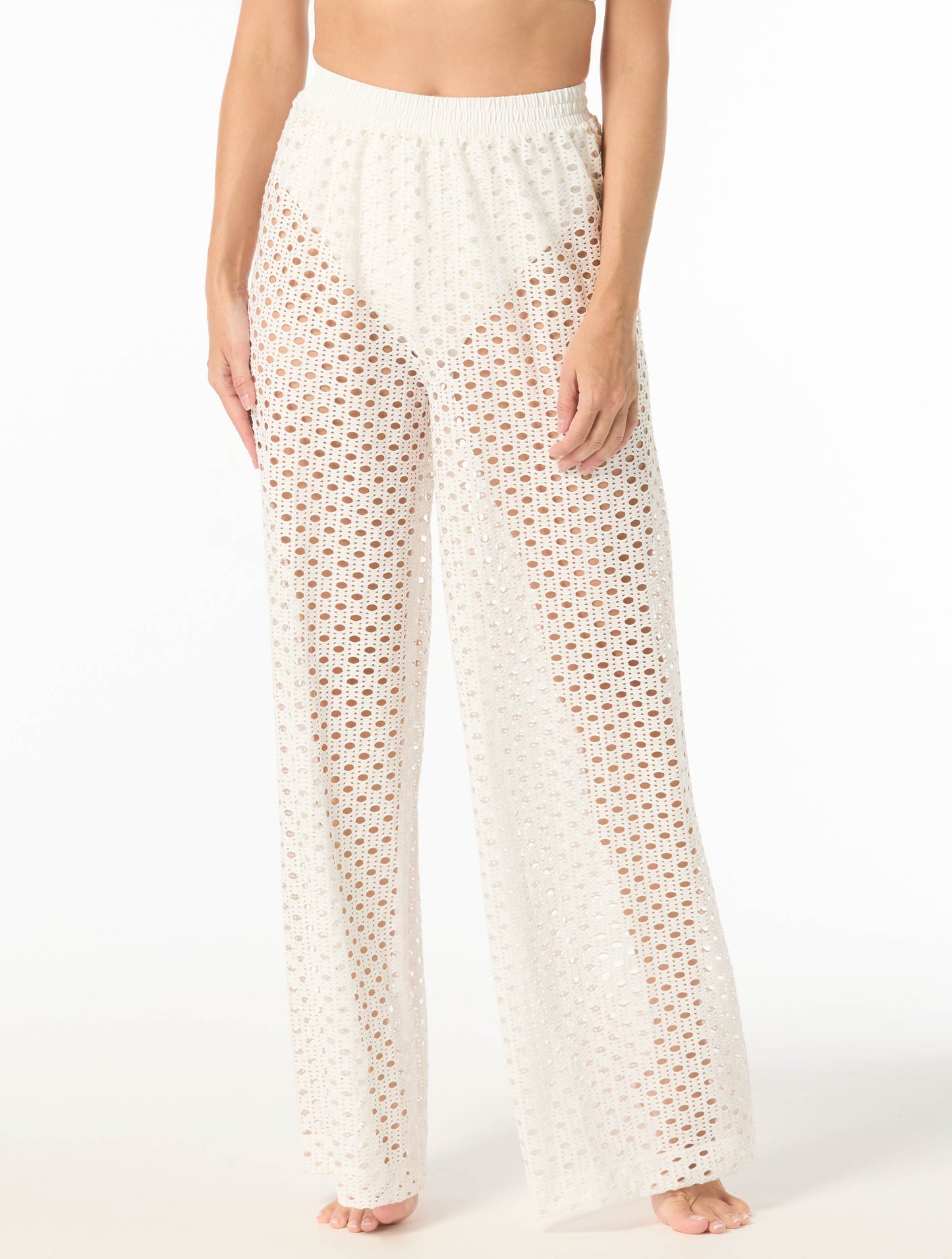 Carmen Marc Valvo Crochet Cover Up Pant - Living Paradise