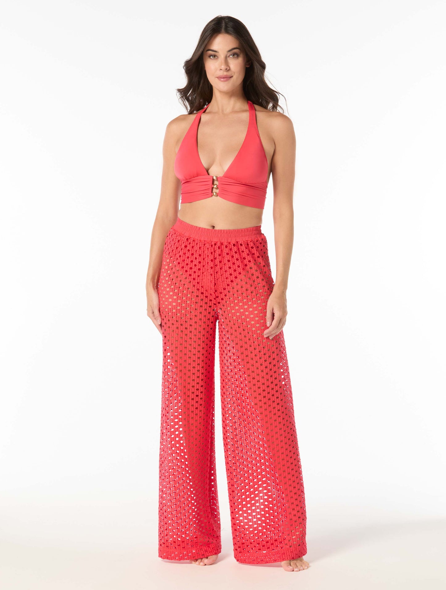 Carmen Marc Valvo Crochet Cover Up Pant - Living Paradise