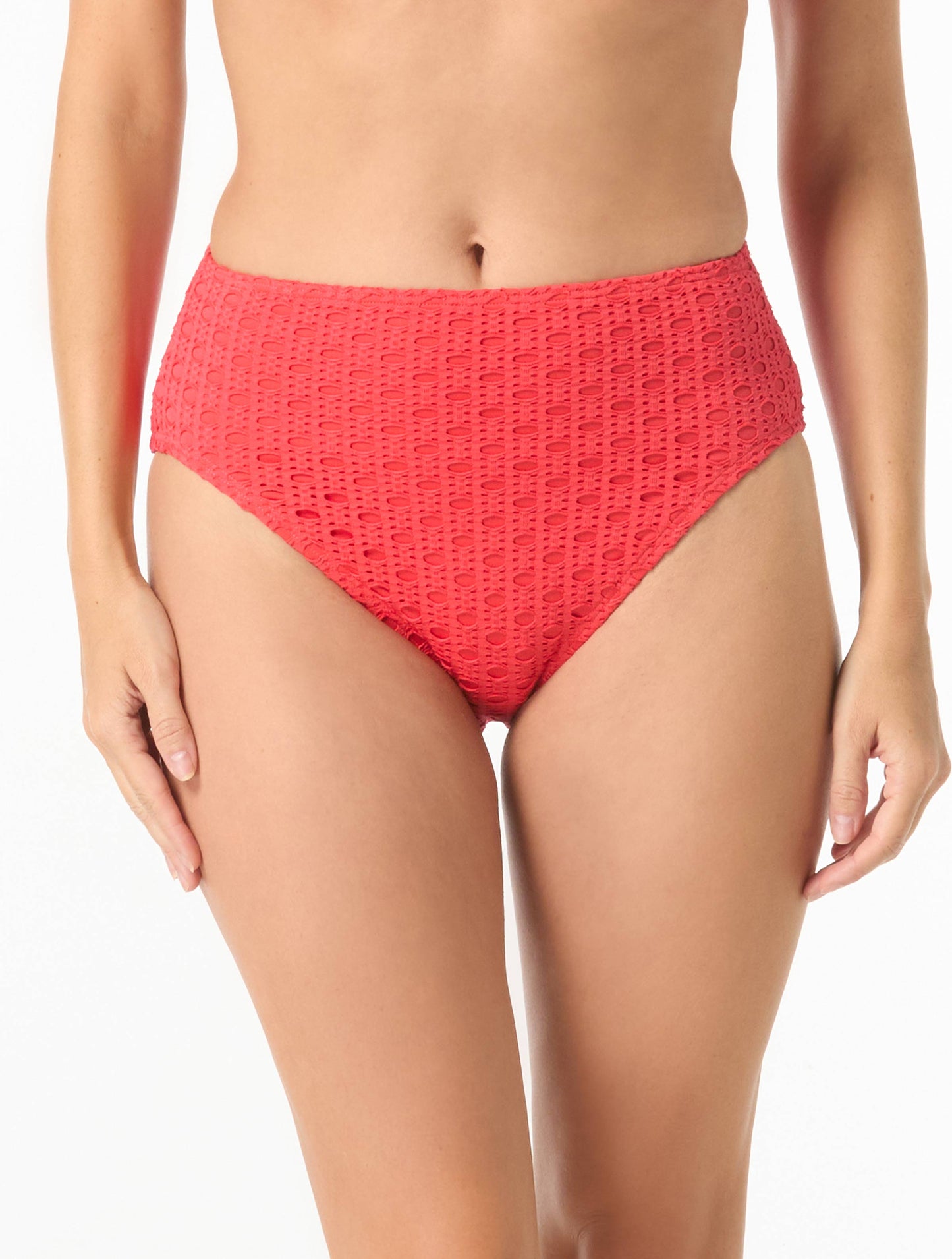 Carmen Marc Valvo Crochet High Waist Bikini Bottom - Living Paradise