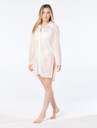 Carmen Marc Valvo Button Up Shirt - Living Paradise - 100 White