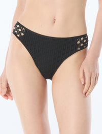 Carmen Marc Valvo Crochet Side Bikini Bottom - Living Paradise - 344 Olive