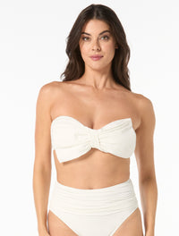 Carmen Marc Valvo Bow Bandeau Bikini Top - Bowline Soiree - 100 White