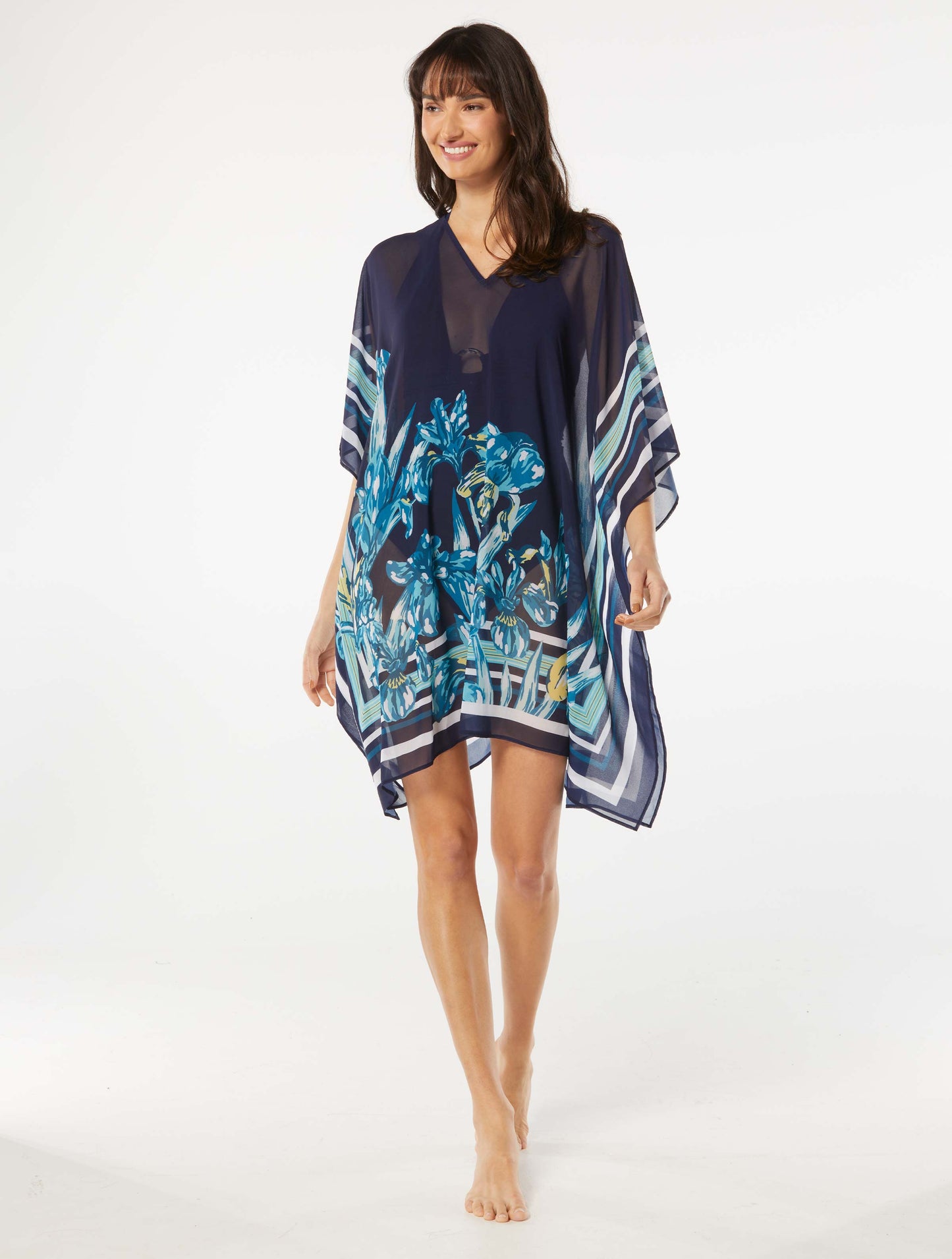Carmen Marc Valvo V-Neck Caftan Cover Up - Brava Lily