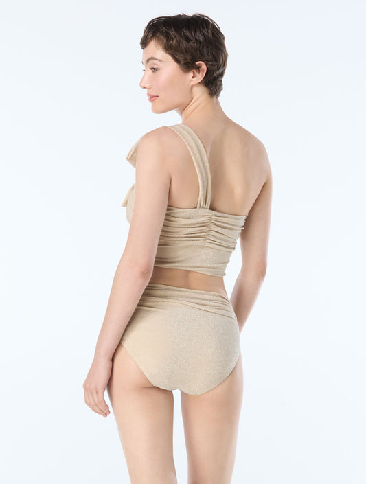 Carmen Marc Valvo Bow Underwire Bikini Top - Glitter Lux - 249 CLAY