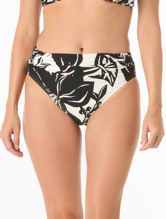 Carmen Marc Valvo Ruched Bikini Bottom - Silent Bloom