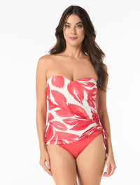 Carmen Marc Valvo Side Tie Beaded Bandeau Tankini Top - Tamarindo - 699 GRENADINE