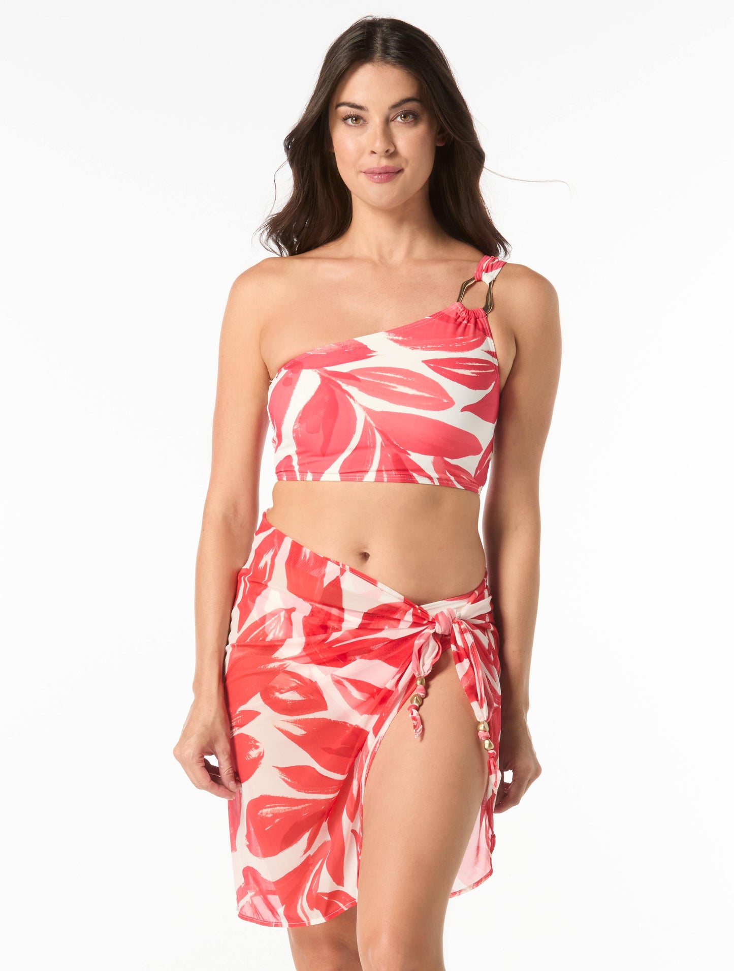 Carmen Marc Valvo One Shoulder Ring Bikini Top - Tamarindo - 699 GRENADINE
