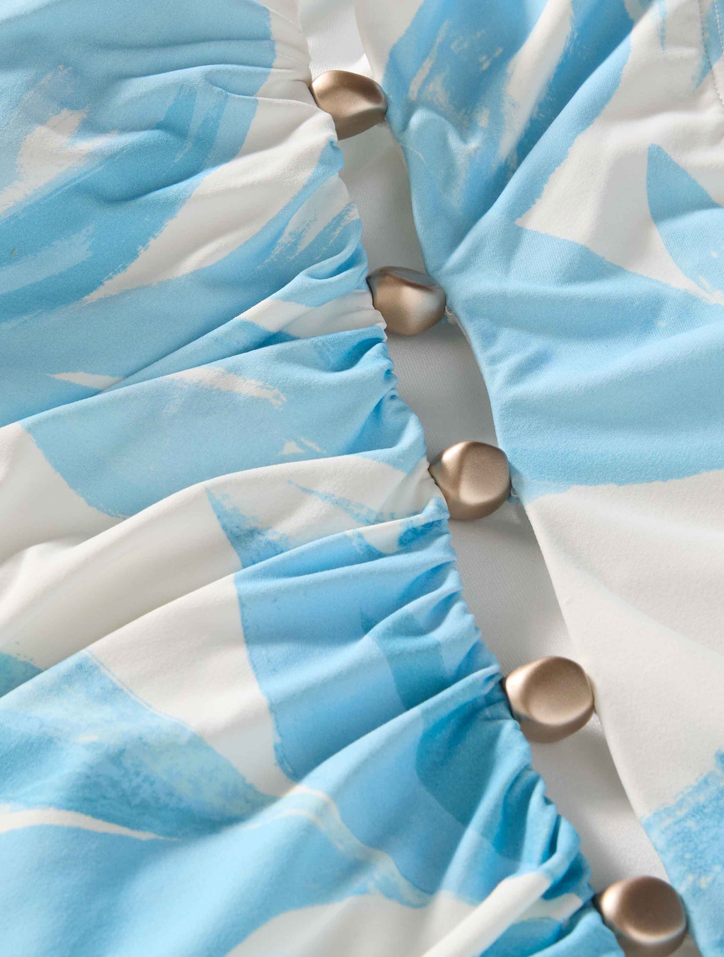 Carmen Marc Valvo Beaded Shirred Scoop Neck One Piece Swimsuit - Tamarindo