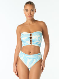 Carmen Marc Valvo Bandeau Draped Bikini Top - Tamarindo - 497 ICE BLUE