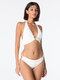 Carmen Marc Valvo Halter Bikini Top - Solids - 100 White