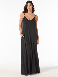 Carmen Marc Valvo A-line Maxi Dress Cover Up - Amorphic Allure - 001 BLACK