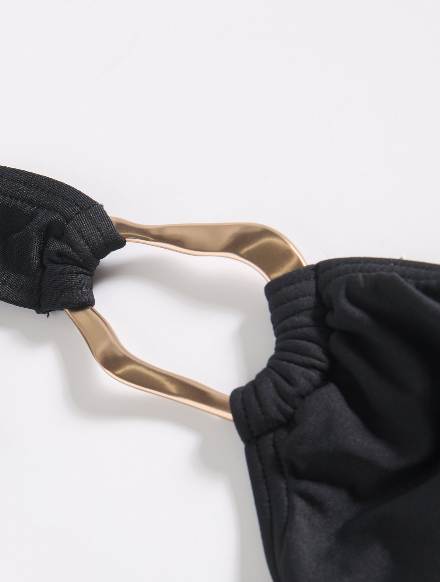 Carmen Marc Valvo One Shoulder Ring Crop top - Amorphic Allure - 001 BLACK