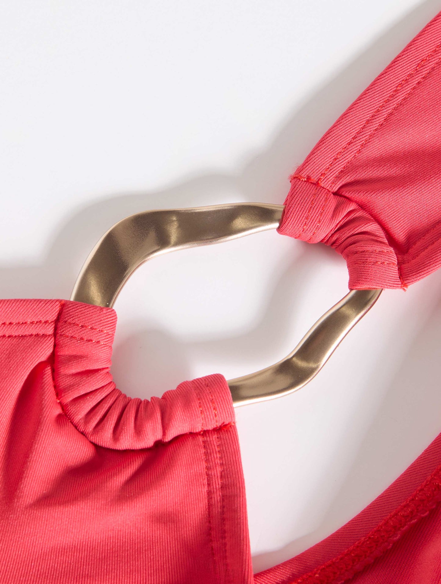 Carmen Marc Valvo Ring Trim Tie Back Halter Tankini Top - Amorphic Allure