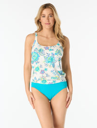 Beach House Brandy Textured Tankini Top - Diamond Meadows - 100 White