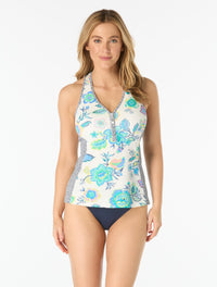 Beach House Erinna Racerback Tankini Top - Diamond Meadows - 100 White