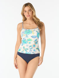 Beach House Lexi Fitted Underwire Textured Tankini Top - Diamond Meadows - 100 White