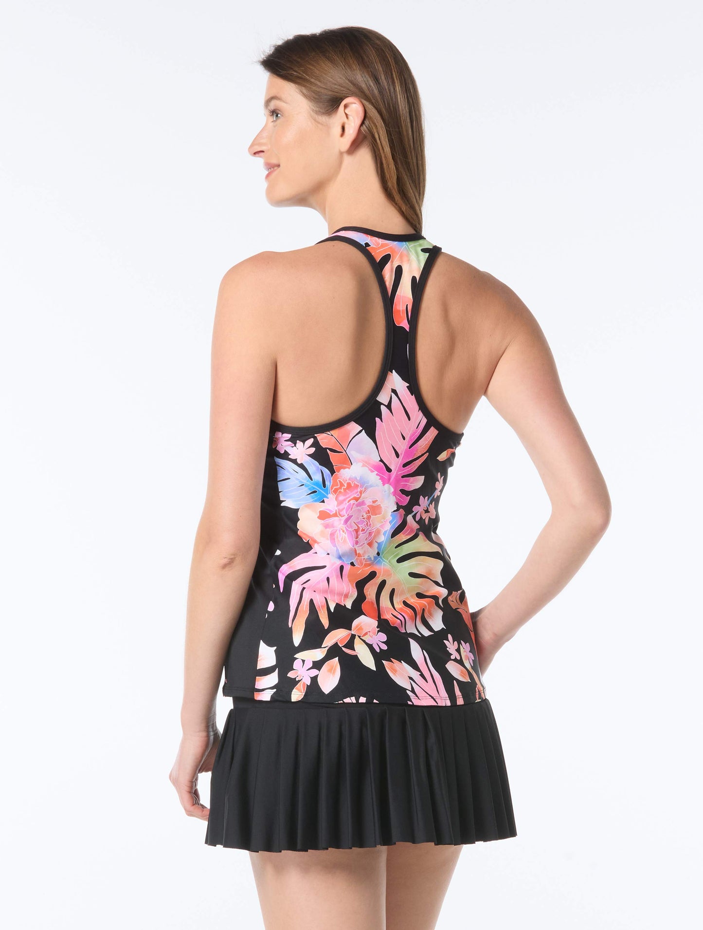 Beach House Tropical Oasis Tankini With Bikini Bottoms And Skort