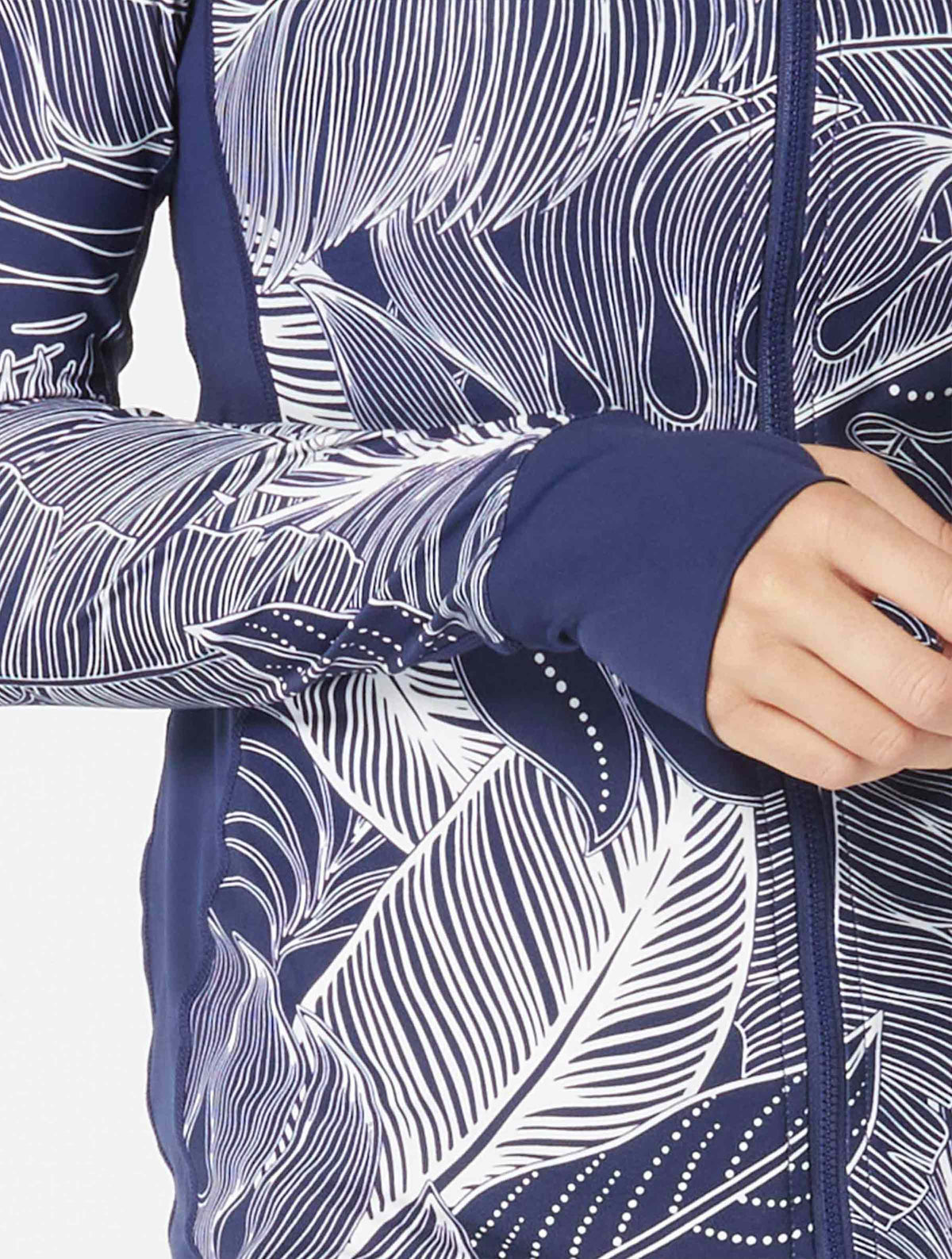 Beach House Sport Ava Zip Front Rash Guard - Paradise Palm - 511 Admiral
