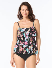 Beach House Jane Ruffle Tiered Tankini Top - Endless Summer - 001 BLACK