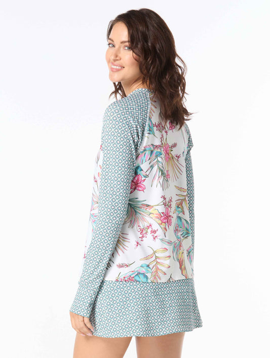 Beach House Endless Summer Tankini, Skirt & Rash Guard Cover Up Set Bundle -