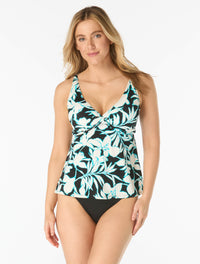 Beach House Willow Textured Twist Underwire Tankini Top - Saint Lucia - 001 Black