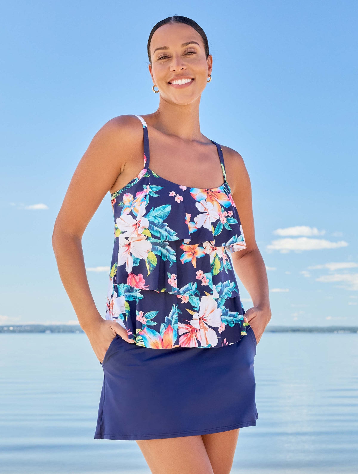 Beach House Aida Pull On Swim Skirt - Solids - 100 White