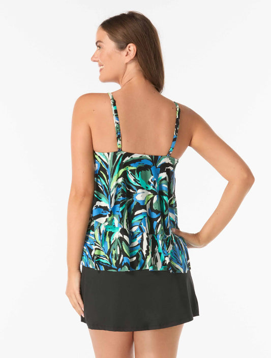 Beach House Swim Juliette Underwire Scoop Tankini Top - Floral Impression - 001 BLACK