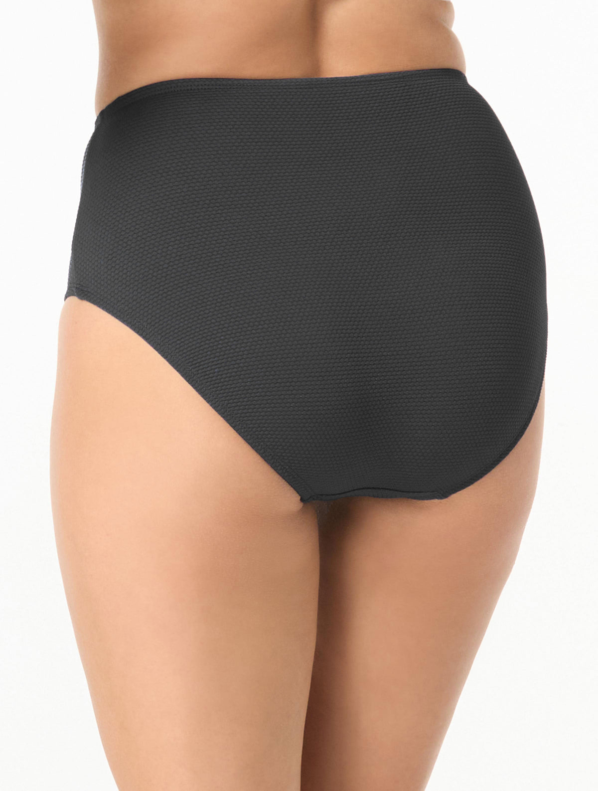 Beach House Emery High Rise Textured Bikini Bottom - Pique Solids - 001 Black