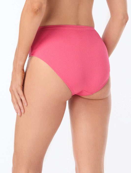 Beach House Emery High Rise Textured Bikini Bottom - Pique Solids - 836 CALYPSO PINK
