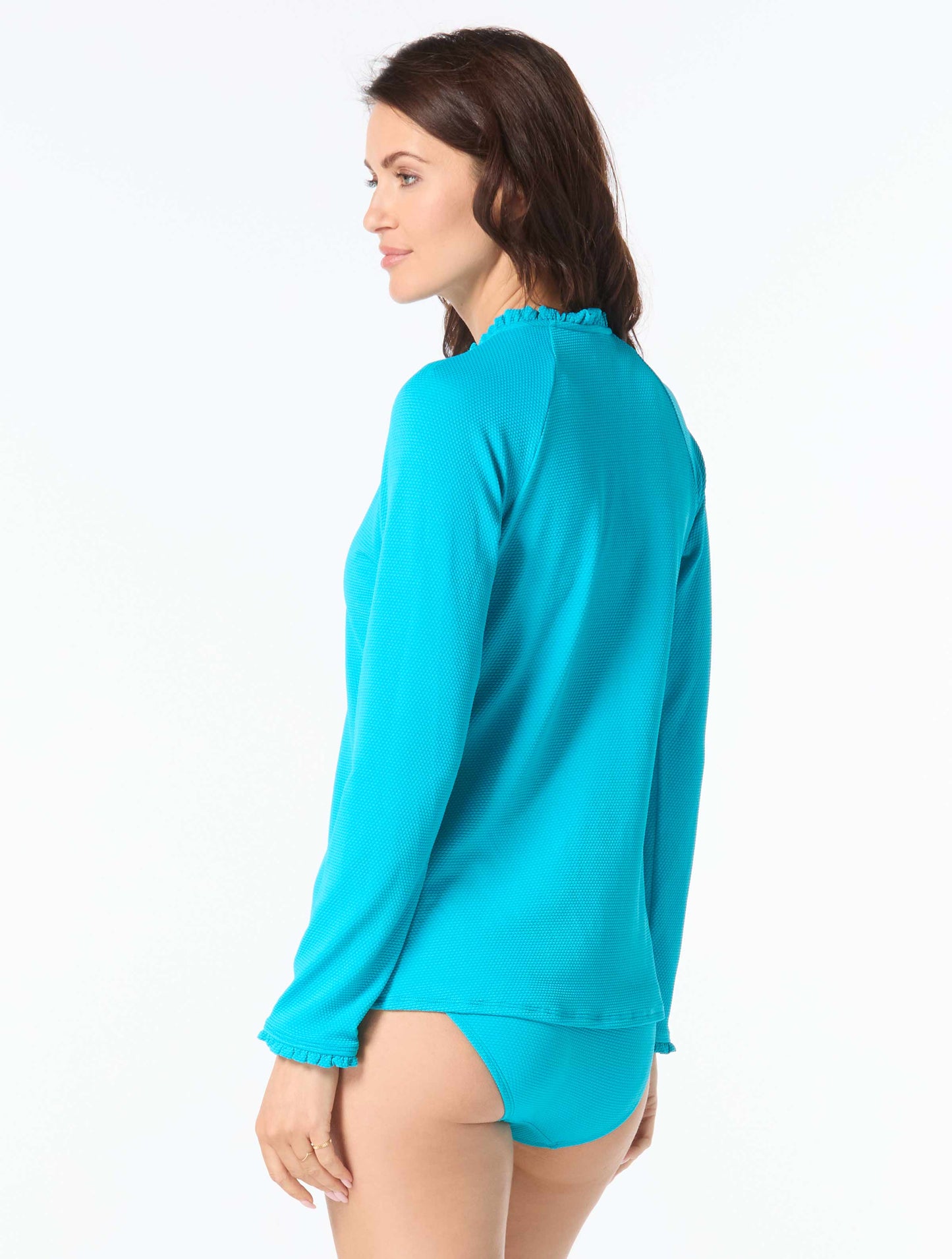Beach House Pool Party Blue Tankini Set & Rash Guard Bundle -