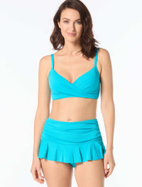 Beach House Swim Textured Christa Wrap Underwire Bikini Top - Pique Solids