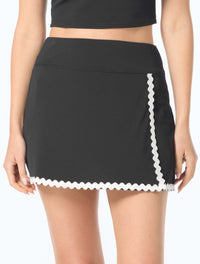 Beach House Swim Becca Textured Swim Skort - Ric Rac - 001 BLACK