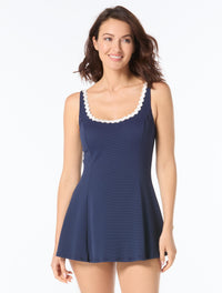 Beach House Swim Textured Summer Underwire Swimdress - Ric Rac - 511 Admiral