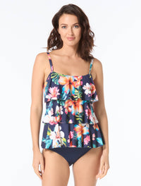 Beach House Jane Ruffle Tiered Tankini Top - Vibrant Vacay