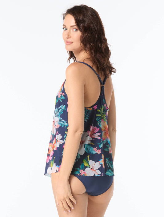 Beach House Kerry Mesh Layer Underwire Tankini Top - Vibrant Vacay - 511 Admiral