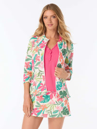 Beach House Celine Zip Up Rash Guard - Tropical Paradise