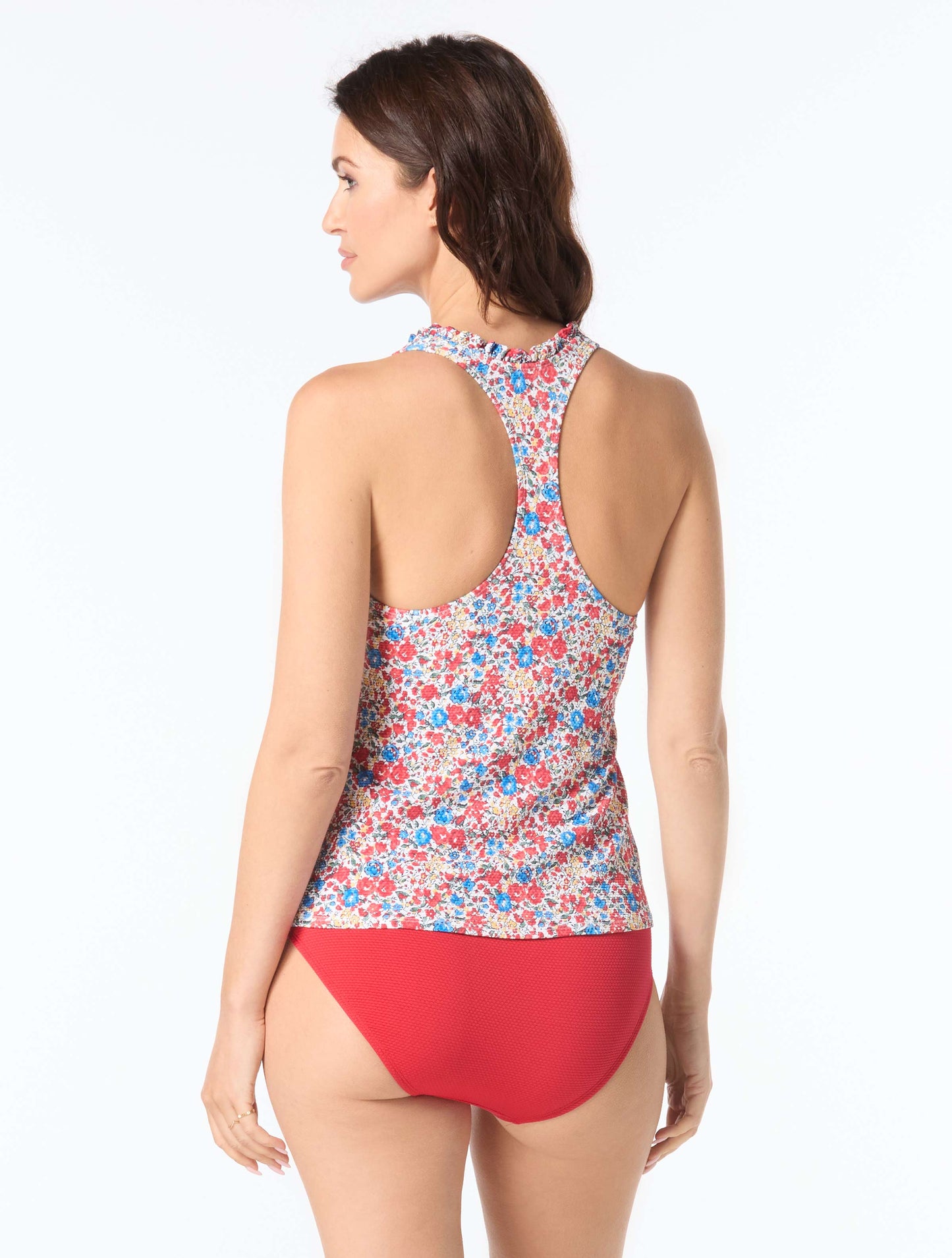 Beach House Nina Ruffled Trim Tankini Top - Bella Flora