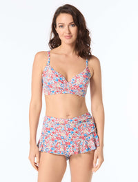 Beach House Swim Christa Wrap Underwire Textured Bikini Top - Bella Flora - 604 True Red