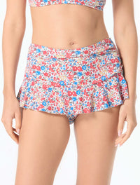 Beach House Swim Penny Textured Swim Skirt - Bella Flora - 604 True Red