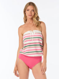 Beach House Sydnie Bandeau Textured Underwire Tankini Top – Oasis Stripe